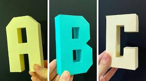 letras 3d de cartón para imprimir