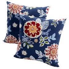 Washed Blue Outdoor Throw Pillow