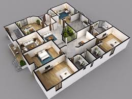 Photorealistic 3d Plan Top View Or