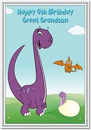 Maybe you would like to learn more about one of these? 4th Birthday Cards For Boys 4 Year Old Little Boy Age Four Quality Great Grandson 4th Birthday Card Dinosaur Amazon Co Uk