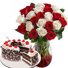 send christmas flower with cake to cebu