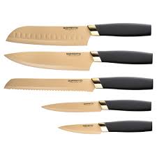 Selecting the best kitchen knife set depends on several factors, including your budget, how you cook, and the amount of space in your kitchen. Soffritto 5 Piece Antibacterial Stainless Steel Kitchen Knife Set Gold Knife Sets Robins Kitchen