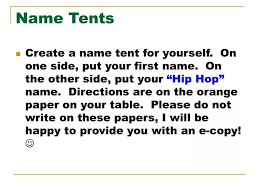 name tents powerpoint presentation