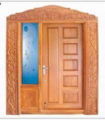 Hinged Wooden Glass Added Door For Home