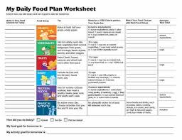 Daily Food Plan Worksheets From The Usda Choose My Plate