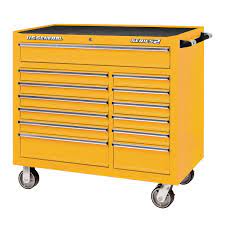 double bank roller cabinet yellow