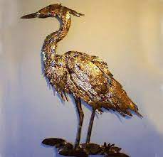 Heron Copper And Bronze Wall Sculpture