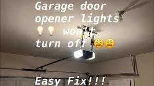 garage door opener lights won t turn