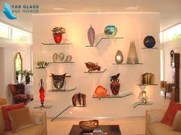 using glass wall shelves in small homes