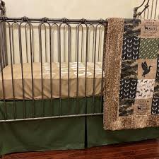 Woodland Crib Bedding Baby Boy Green