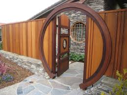 impressive wooden garden doors home