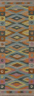 south western kilim wool runner rug 2x7