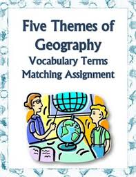 Five Themes Of Geography Vocabulary Matching Assignment