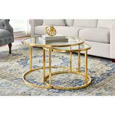 Medium Round Glass Coffee Table Set