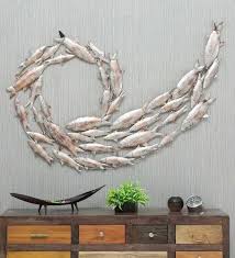Elegant Metal Fish In Ocean Wall Art Decor