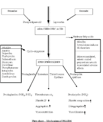 Flowchart Showing The Mechanism Of Action Of Nsaids