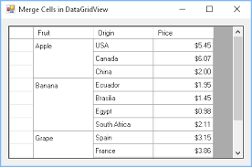 how to merge cells in daridview 10tec