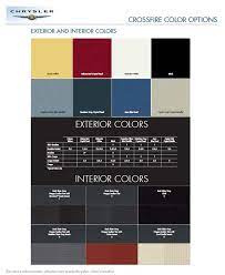 Chrysler Crossfire Paint Codes Color