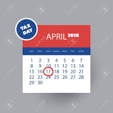 Tax Day Reminder Concept Calendar Design Template Usa Deadline