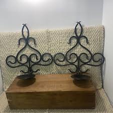 Wrought Iron Wall Sconce Candle Holders