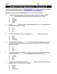 The verb agrees with the subject, not with a noun or pronoun in the phrase. Subject Verb Agreement Worksheets With Answers 8th Grade Pdf Fill Online Printable Fillable Blank Pdffiller