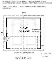 2 car compact garage plan 360 0 20 x 18