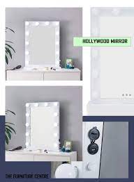Halogen or led lighting is by far the best choice for dressing table mirrors with lights, because they give the skin a natural appearance and won't lead you astray when putting on makeup. Hollywood Mirror The Furniture Centre Cork