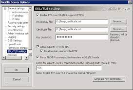 setting up filezilla server for secure