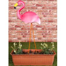 Metal Pink Flamingo Decorative Garden