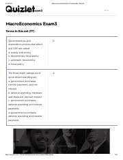 macroeconomics exam3 flashcards quizlet