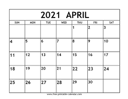 In april 2021, easter sunday falls on sunday, april 4. April 2021 Calendar Template Free Printable Calendar Com