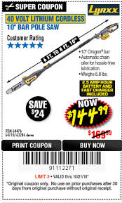 You can also see their recent ads and coupons on their homepage, and get offers and sale alerts on your smartphone. Cordless Pole Saw Harbor Freight Off 70