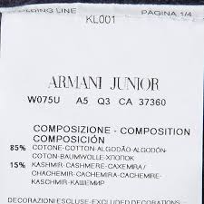 Armani Junior Navy Blue V Neck Sweater 10 Yrs