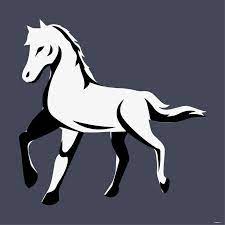 black and white horse clipart in