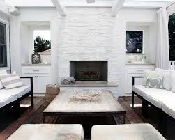 white stacked stone fireplace ideas