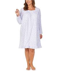 Plus Size Cotton Jersey Knit Floral Print Venise Lace Nightgown