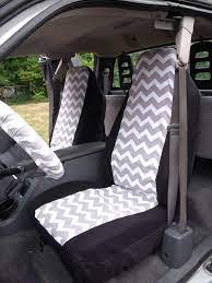 Grey Chevron Print Seat Covers