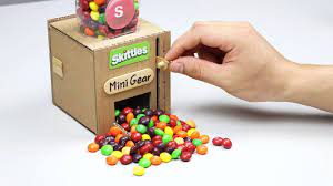 how to make mini skittles dispenser at