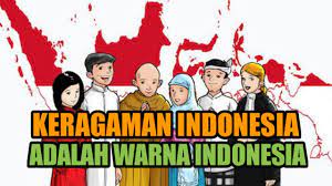 Baik itu suku, budaya, adat, ras maupun agama. Poster Keberagaman Indonesia Tulisan