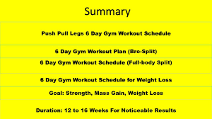 6 day gym workout schedule with pdf