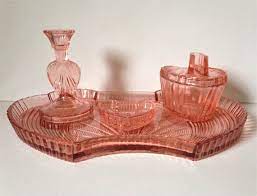 Art Deco Glass Dressing Table Set