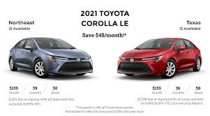 2021 toyota corolla le for 159 month
