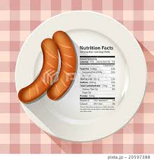 vector of nutrition facts in sausage