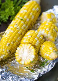 grilled corn on the cob in foil with