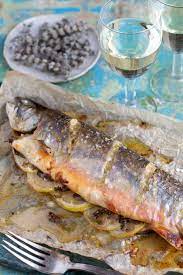 baked trout with lavender and lemon