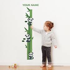 Personalized Panda Growth Chart Wall Decal For Nursery Kids