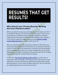 Why Should You Choose Resume Writing Services Massachusetts