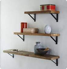 Rustic Wood Wall Shelves With Metal