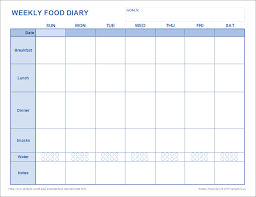 Food Diary Template Printable Food Journal