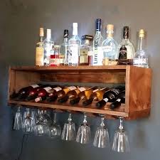Lighted Wine Bottle And Glass Rack